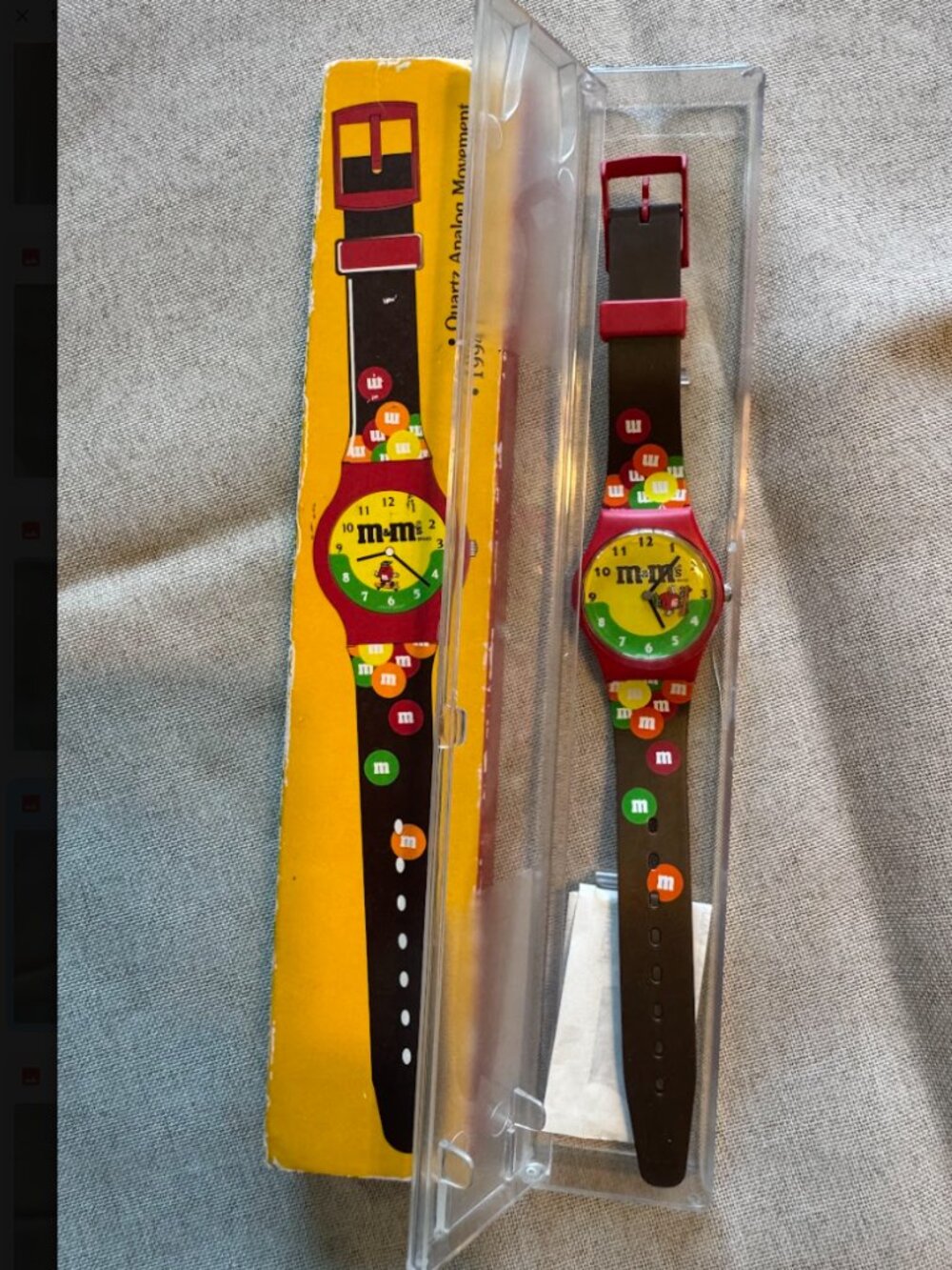 Vintage M&M Swatch Watch with box.